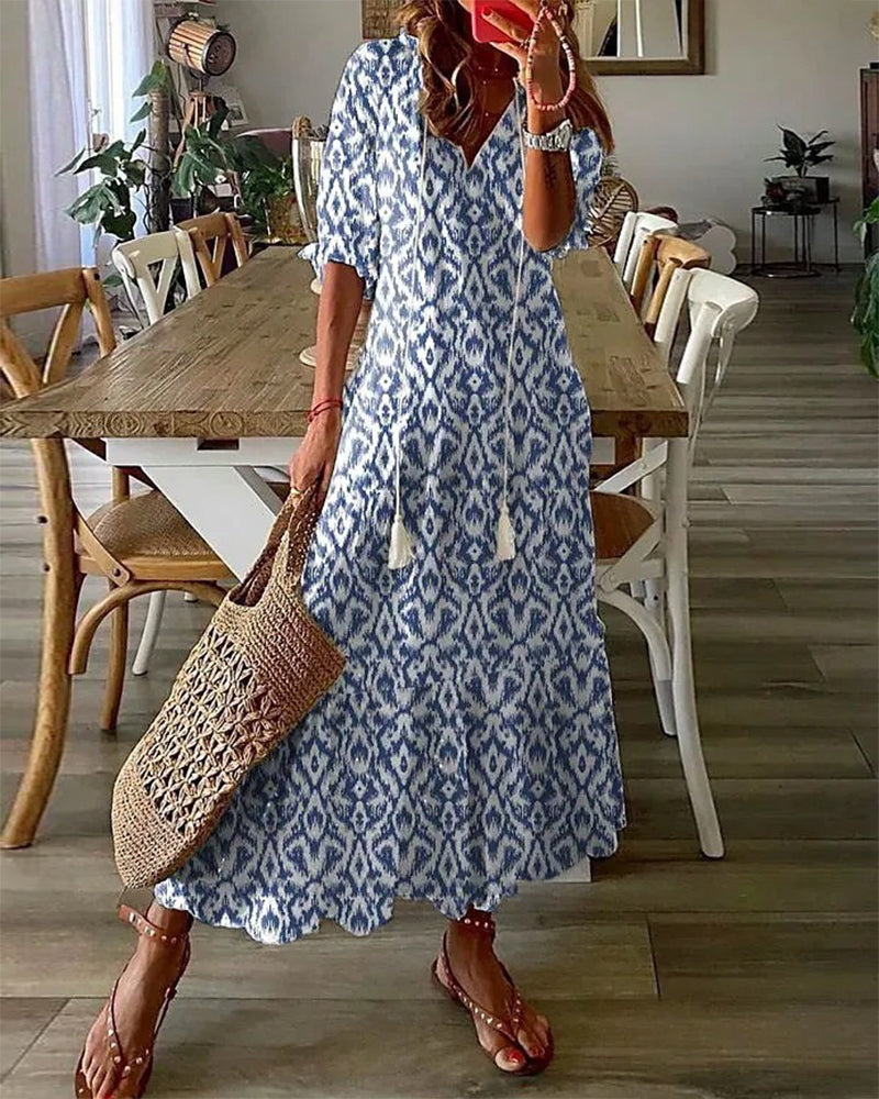 Variant image for Patrice Abito Lungo Elegante – Scollo a V, Comfort Estivo per Donna-1