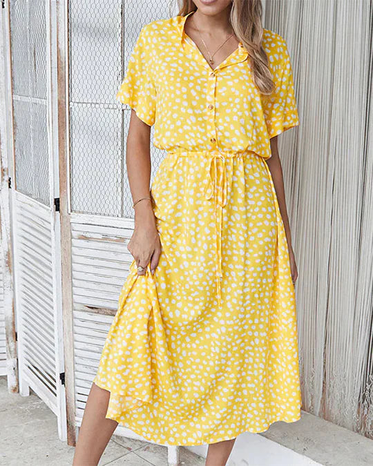 Clara | Abito Midi Elegante con Motivo a Punti 3