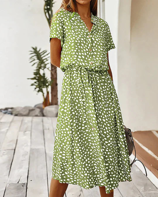 Clara | Abito Midi Elegante con Motivo a Punti 6