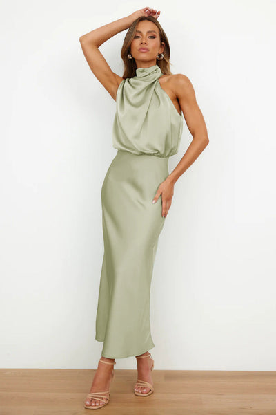 Aleina | Maxi abito con collo alto