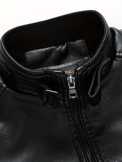 Demetrio | Elegante giacca in pelle con tasche a zip