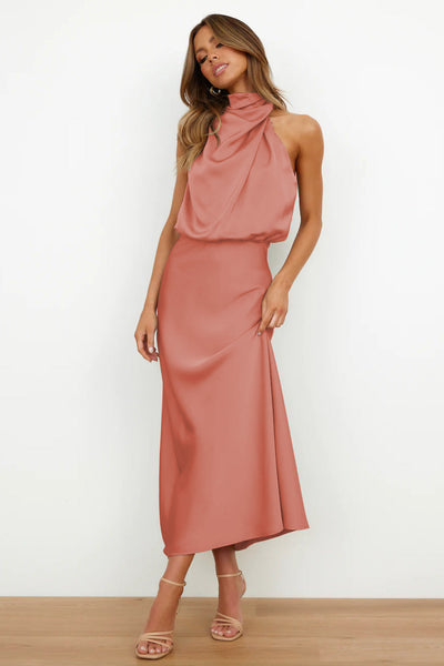 Aleina | Maxi abito con collo alto
