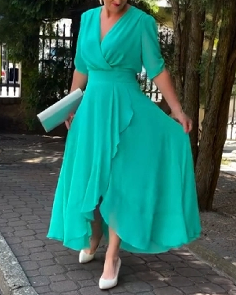 Olivia | Abito con scollo a V e volant