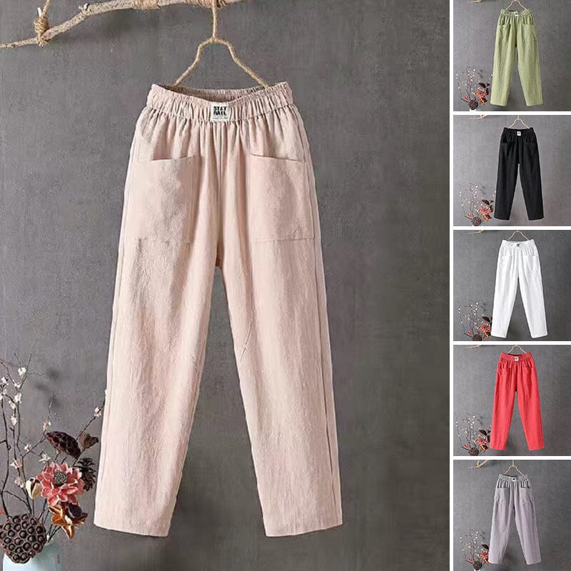Emma | Pantaloni Lino Uomo Eleganti con Vita Alta e Tasche Laterali-3