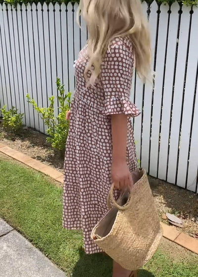 Olivia | Abito midi a maniche corte