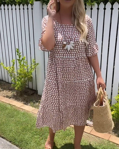 Olivia | Abito midi a maniche corte