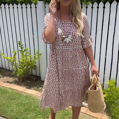 Olivia | Abito midi a maniche corte