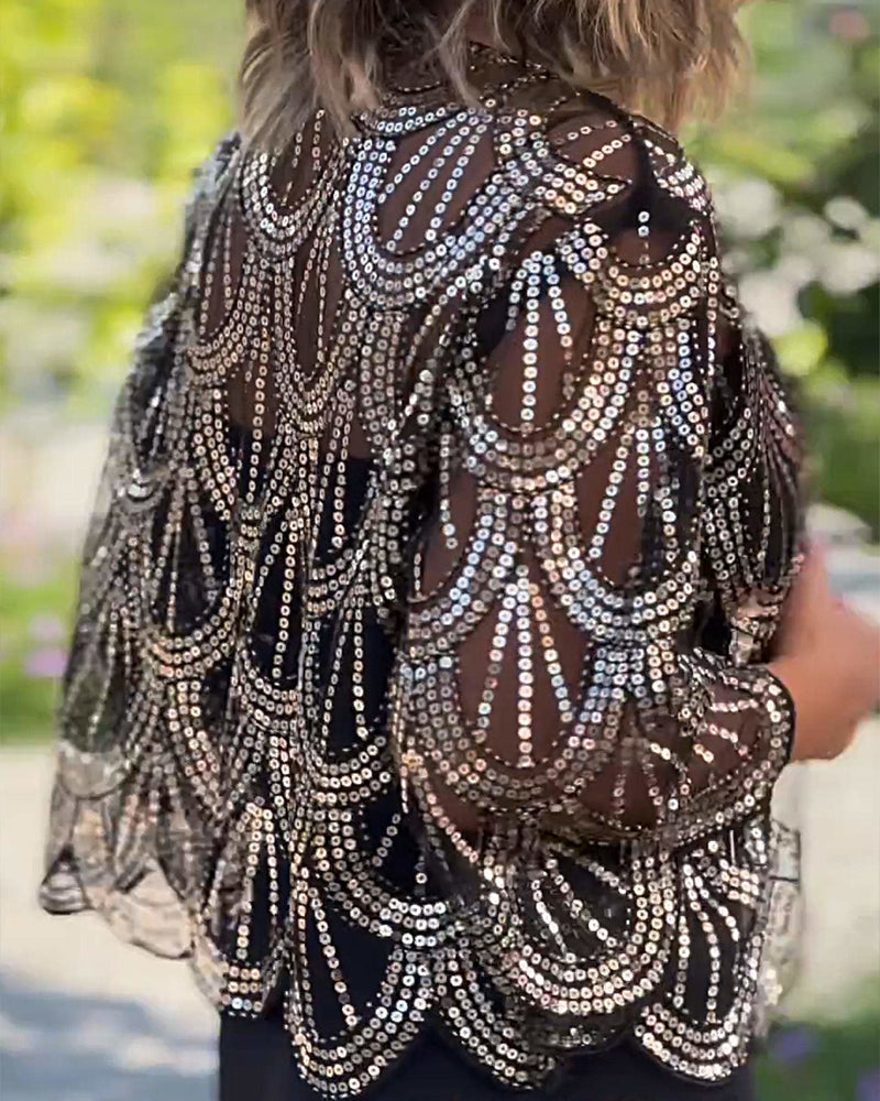 Idalia | Cappotto trasparente con paillettes