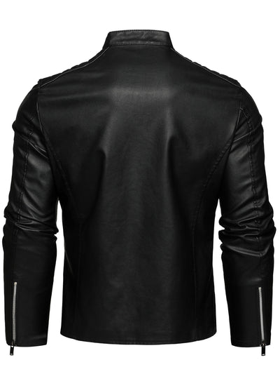Gaspare | Elegante giacca di pelle con cerniera