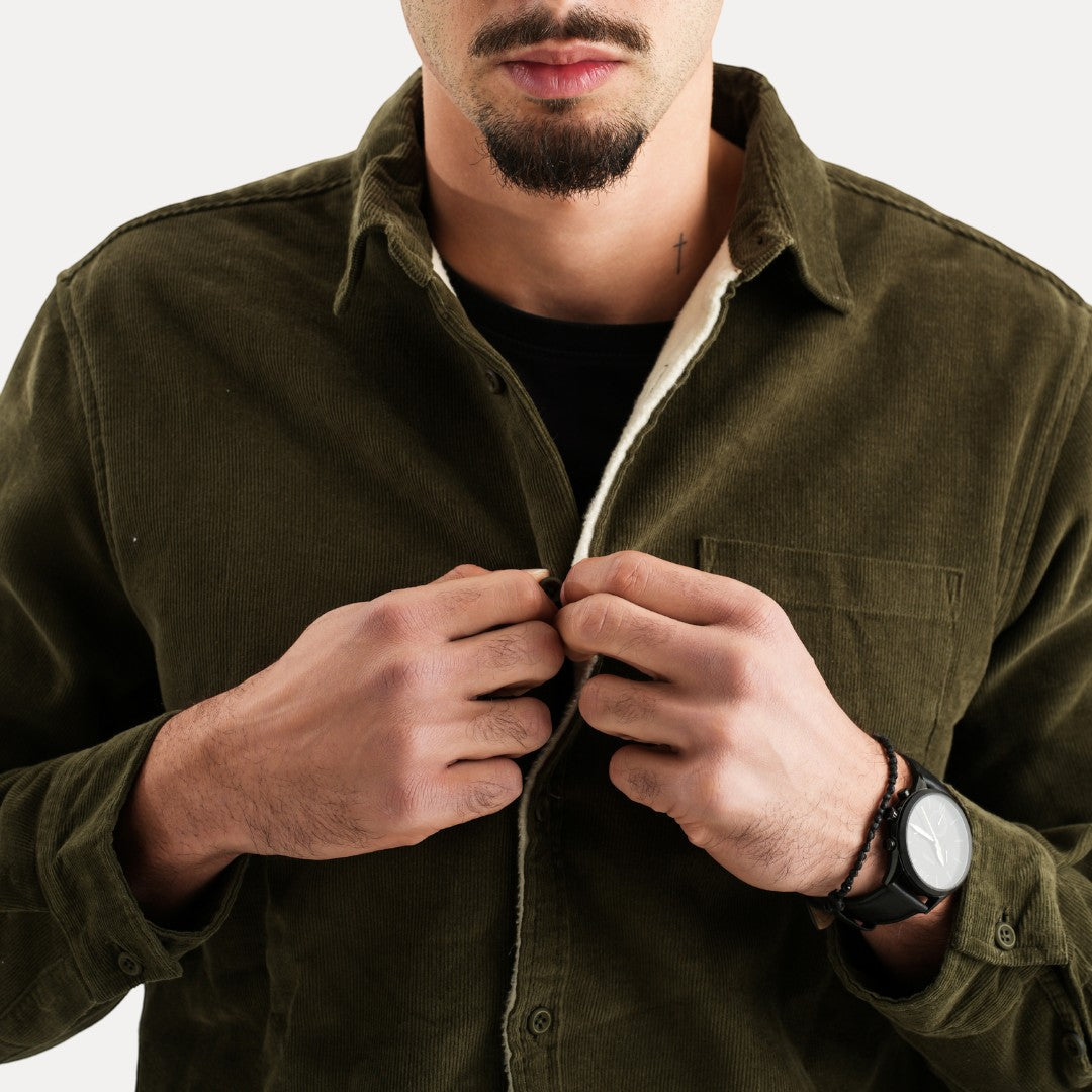 Emiliano | Camicia a manica lunga in velluto a coste