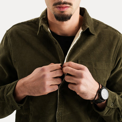 Emiliano | Camicia a manica lunga in velluto a coste