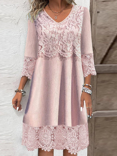 Laura | Abito midi in pizzo