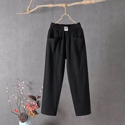 Variant image for Emma | Pantaloni Lino Uomo Eleganti con Vita Alta e Tasche Laterali-34