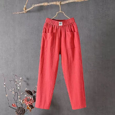 Emma | Pantaloni Lino Uomo Eleganti con Vita Alta e Tasche Laterali-6
