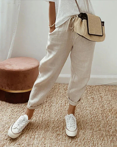Nive | Pantaloni Eleganti Donna in Lino e Cotone Estivi 1