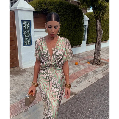 Cosima | Abito Da Donna Elegante Verde Con Scollo A V Per Cerimonie 2