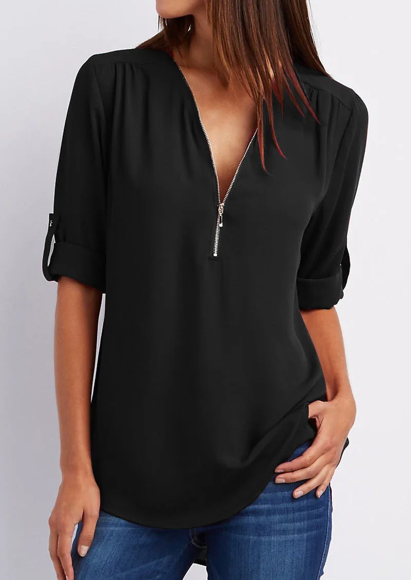 Variant image for Kassidy Blusa Elegante Donna – Cerniera, Poliestere e Spandex-9