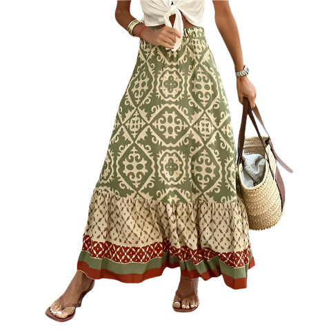 Bona | Maxi Gonna Boho Chic Elastico per Estate e Festival 2