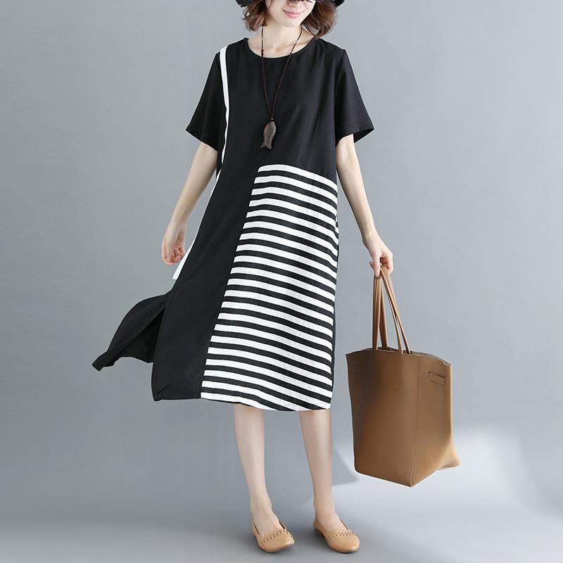 Emilia | Abito nero in cotone naturale