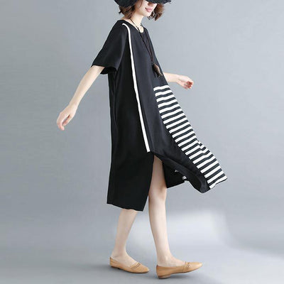 Emilia | Abito nero in cotone naturale