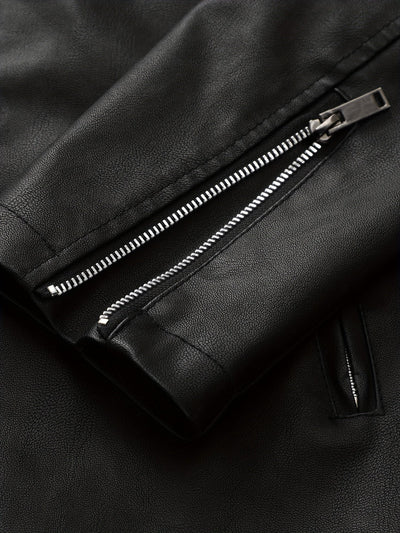 Gaspare | Elegante giacca di pelle con cerniera