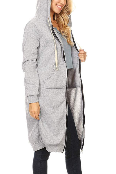 Lucia | Felpa con cappuccio con zip lunga