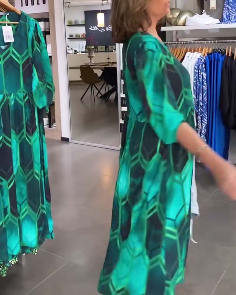 Liliana | Abito stampato con scollo a V