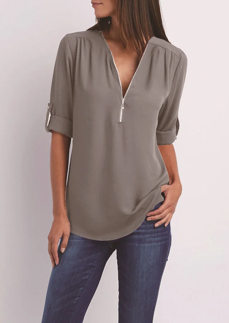 Variant image for Kassidy Blusa Elegante Donna – Cerniera, Poliestere e Spandex-1