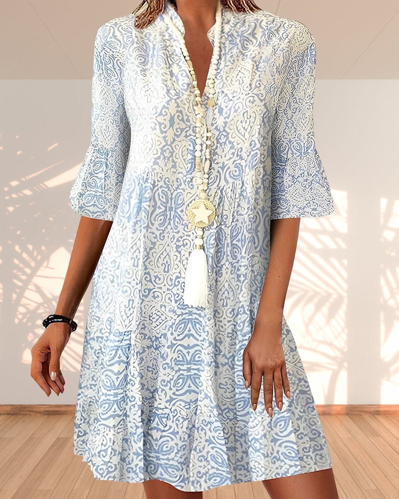 Variant image for Abito Elegante Donna Kunigunde – Stampa Raffinata, Versatile Maxi Dress-1