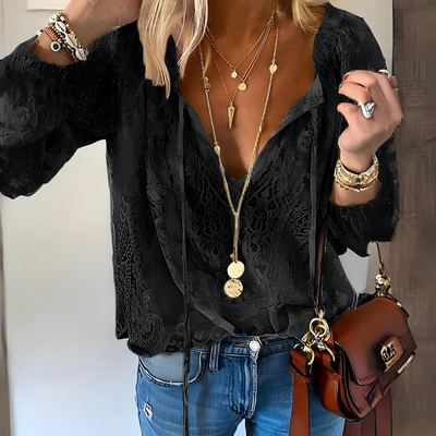 Eyanalless | Blusa Donna Boho con Scollatura a Fessura Elegante 3