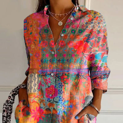 Anna | Camicia Donna Elegante – Cotone Floreale-2