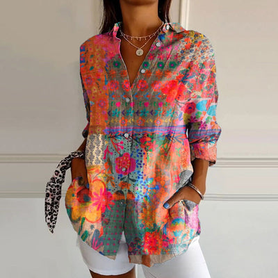 Anna | Camicia Donna Elegante – Cotone Floreale-1