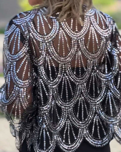 Idalia | Cappotto trasparente con paillettes