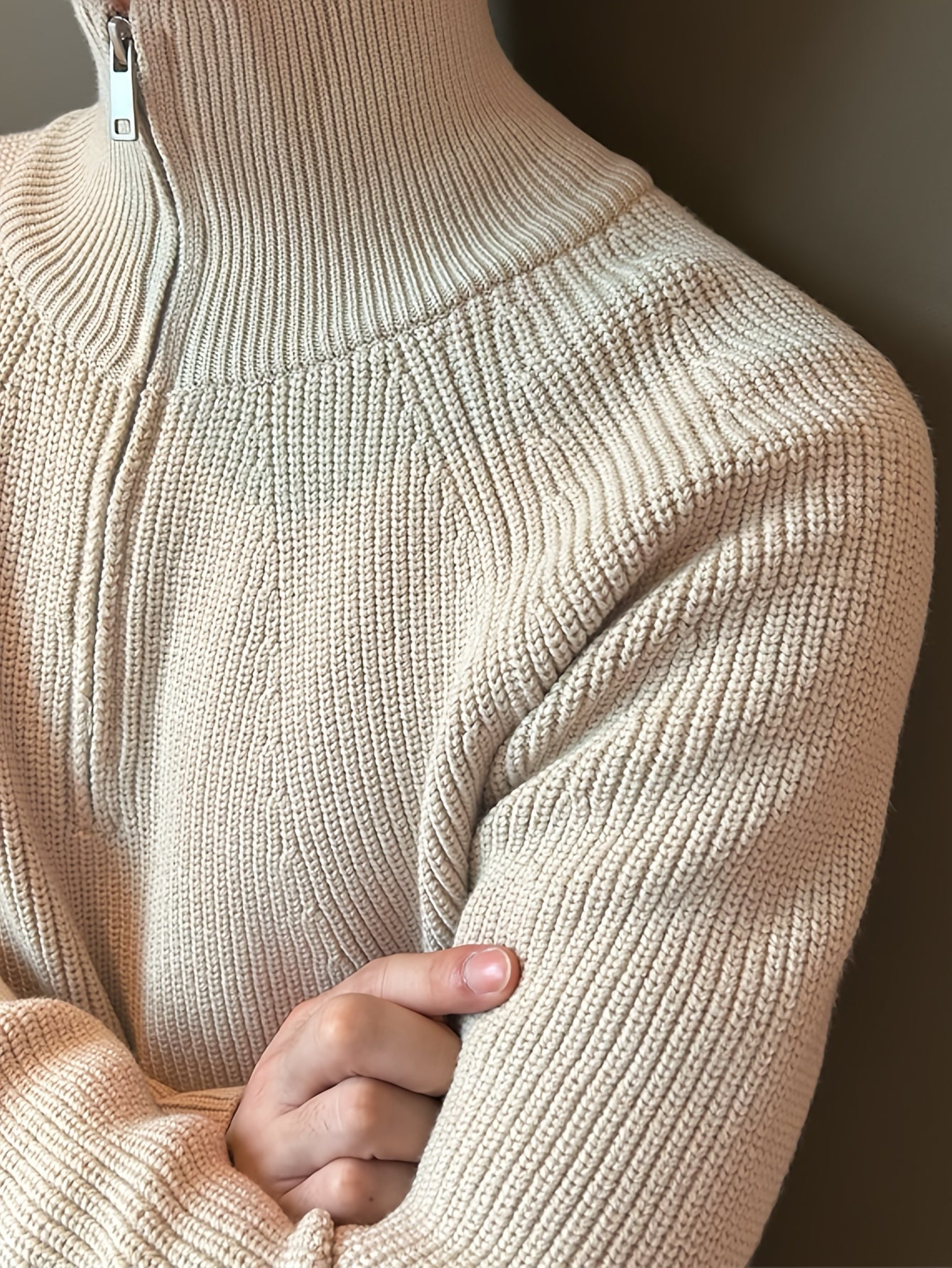 Marco | Maglione in maglia con zip a metà lunghezza