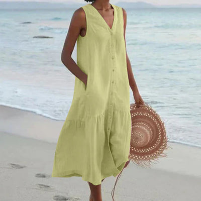 Marie | Abito Donna Elegante in Lino Rosa 6