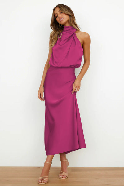 Aleina | Maxi abito con collo alto
