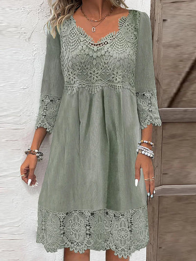Laura | Abito midi in pizzo