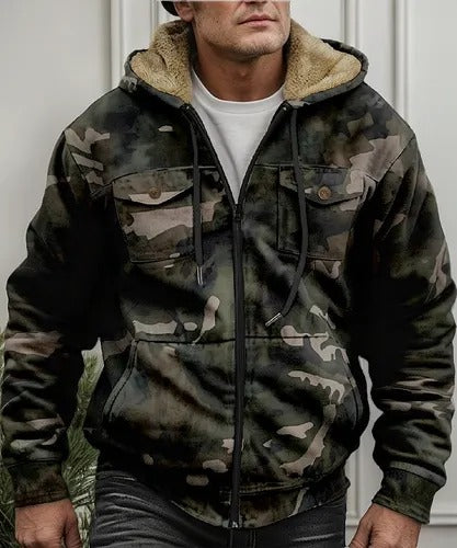Enrico | Chaqueta cargo camuflada con capucha
