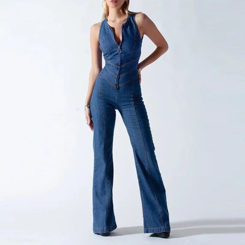 Variant image for Lucy Jumpsuit Donna – Denim Retrò di Alta Qualità, Silhouette Lusinghiera-6