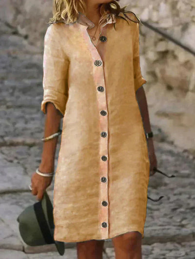 Sophie | Abito di Lino Blu Donna Casual Estivo 3