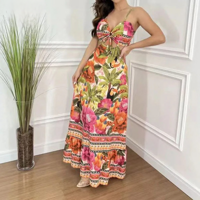 Aleida | Maxi abito tropicale