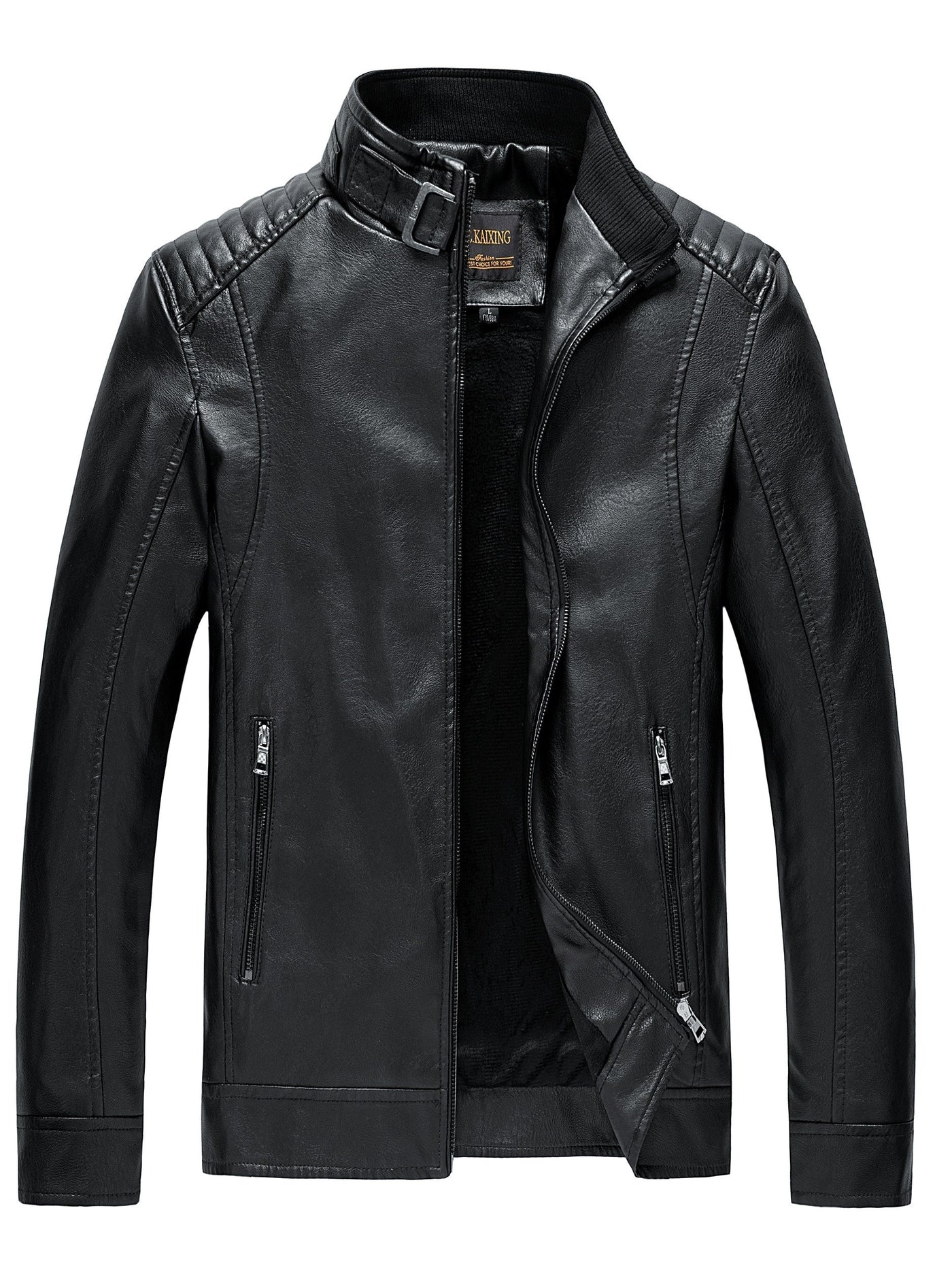 Demetrio | Elegante giacca in pelle con tasche a zip