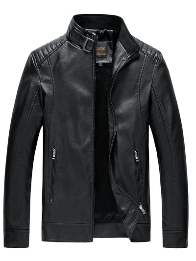 Demetrio | Elegante giacca in pelle con tasche a zip