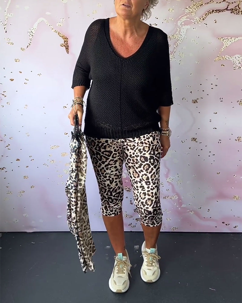 Elena | Pantaloni a pedale leopardati