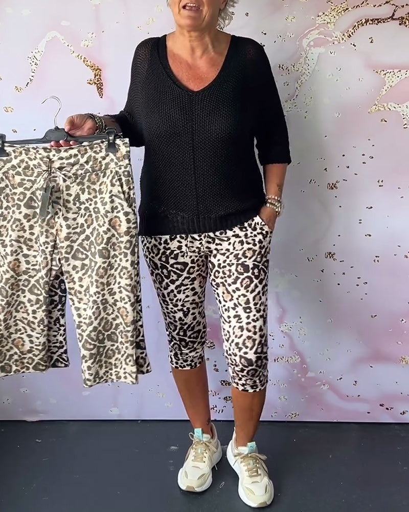 Elena | Pantaloni a pedale leopardati