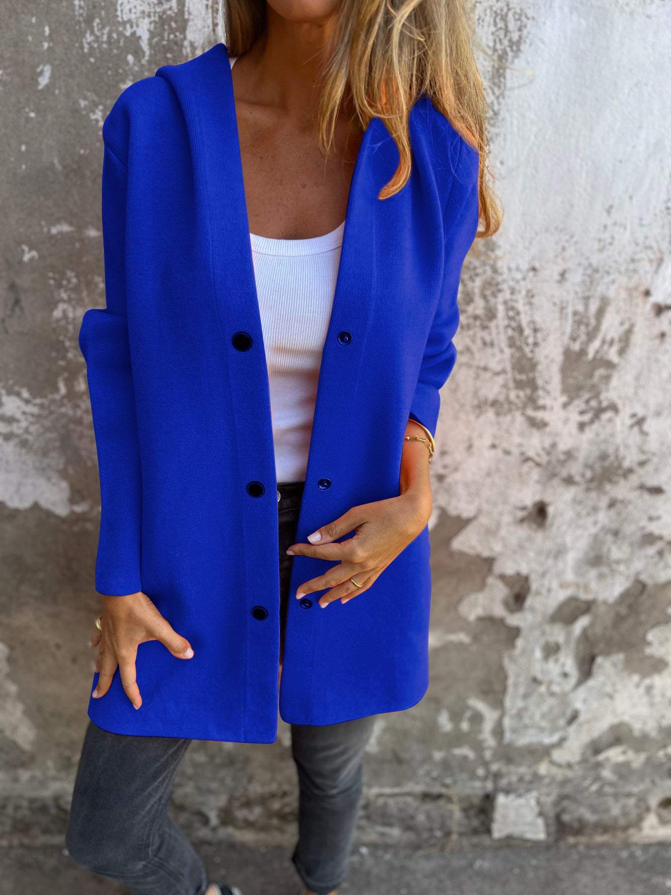 Marie | Cardigan con bottoni e cappuccio