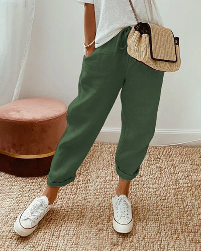 Nive | Pantaloni Eleganti Donna in Lino e Cotone Estivi 5
