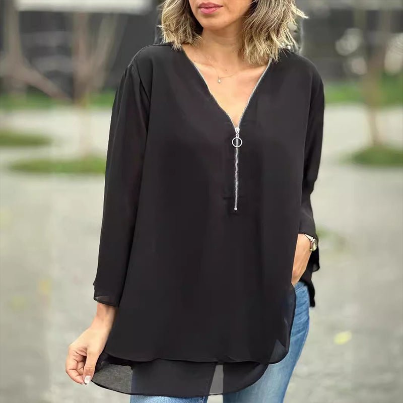 Aria | Camicia Leggera in Chiffon con Chiusura a Cerniera 1