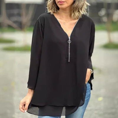 Aria | Camicia Leggera in Chiffon con Chiusura a Cerniera 1