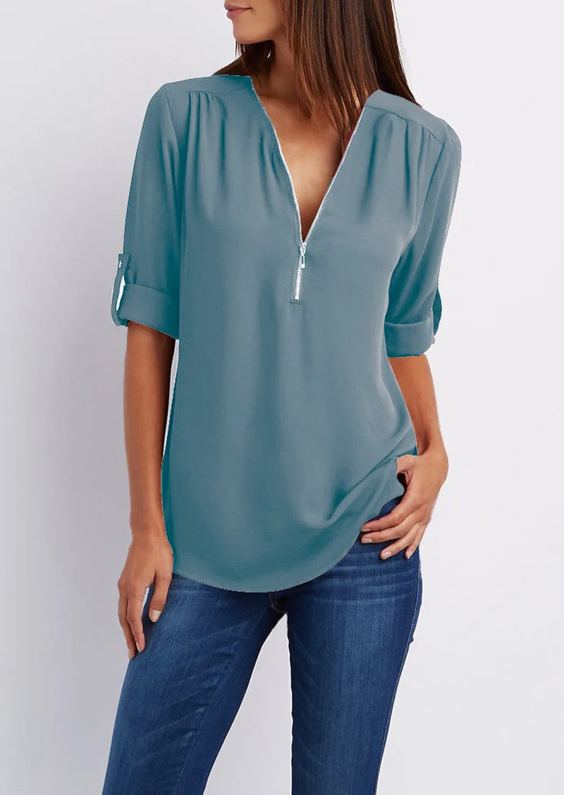 Variant image for Kassidy Blusa Elegante Donna – Cerniera, Poliestere e Spandex-25